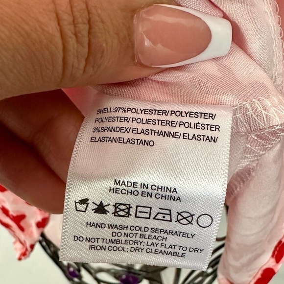 NWT Stellah butterfly print babydoll mini dress size L - Picture 7 of 9